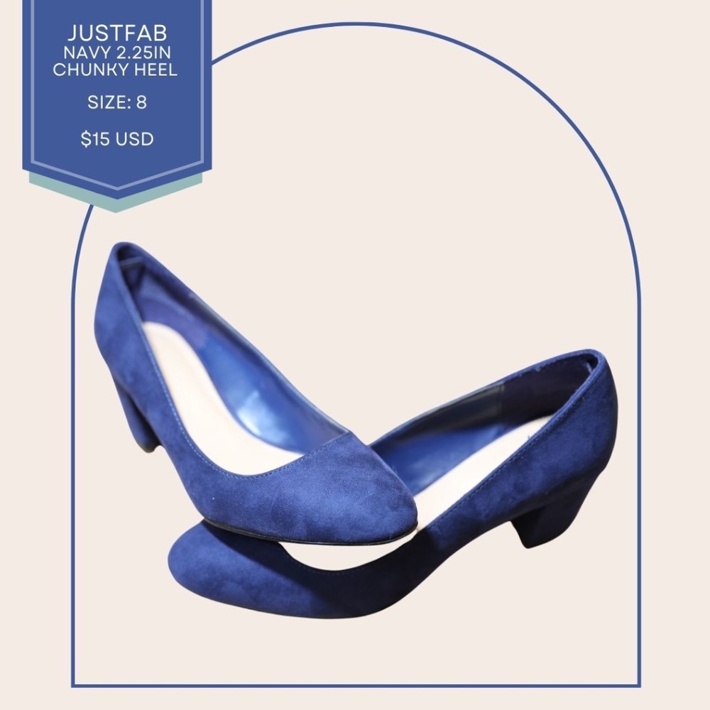JUSTFAB Navy Heels